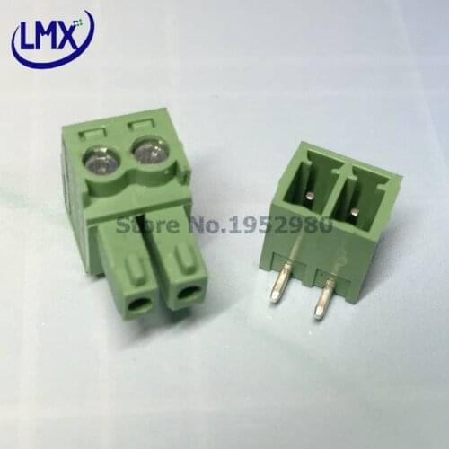 20Set 3.81MM Pitch PCB Pluggable Terminal Blocks Connector 2/3/4/5/6/7/8/9/10/11/12P Right Angle KF15EDG-3.81 Copper