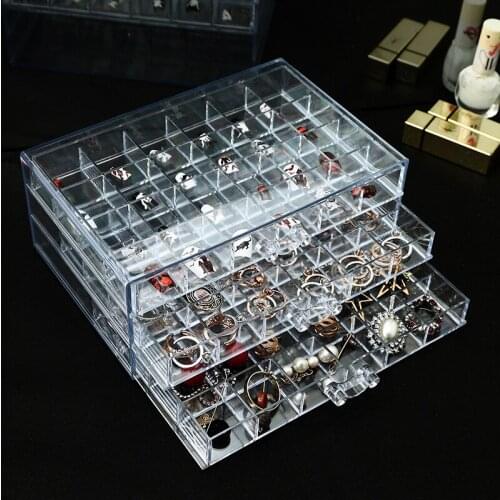 3-layers Jewelry Organizer Multifunctional Ring Necklace Earring Storage Box Holder Cases Women Gifts