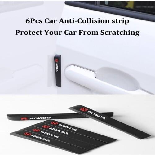 6Pcs Car Anti Collision Bumper Strip Sticker Auto Body Protection Decal Exterior For Honda Mugen Power Civic Accords CRV Hrv CBR