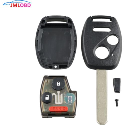 J55 Car Key 3 Key + ID46 Chip 313.8 Frequency Replacement Remote Key Fob ForHonda Odyssey Ridgeline Fit Oucg8d-380h-a