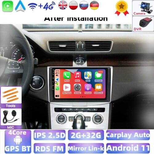 10inch IPS 2.5D Android 2G+32G Car Radio Multimedia For Volkswagen VW Passat B6 B7 CC Magotan 2011-2015 WIFI bluetooth FM