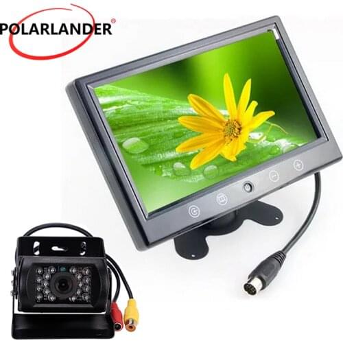 9" TFT Car Monitor With Desktop HD Display 18.5/28 mm Reversing Camera 12-24V Parking System 4/8/16 LED For Bus 360 Degree