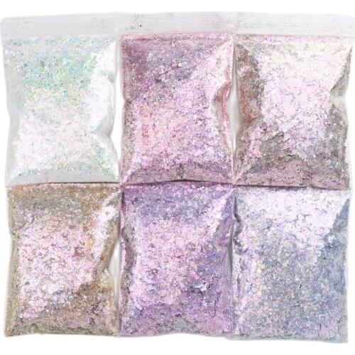 Nail Chunky Glitter Ldyllic-Style Mixed Sequins 1/6 Hexagon Mermaid Symphony PET&PVC Glitter Starry Flashing Violet Flake *PD143