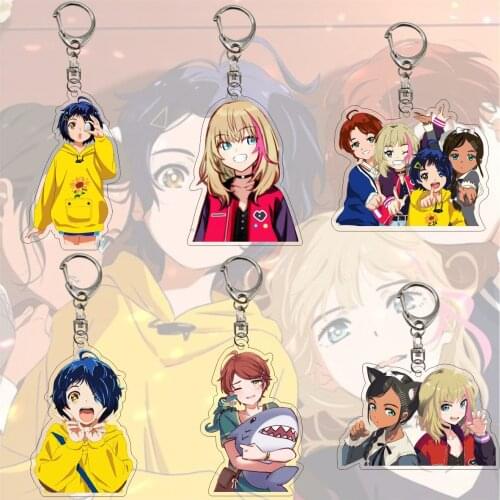 New Wonder Egg Priority Ohto Ai Keychain Anime Characters Cartoon Print Acrylic Key Chain School Bag Pendant Keyring Ornaments