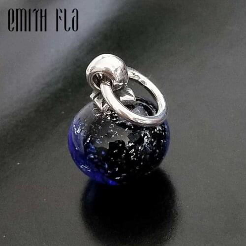 Emith Fla 925 Sterling Silver Large Hole Moon Star Charms Fashion Blue Charm Beads Fit Bracelets DIY Charms For Jewelry Makings