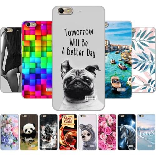 For Huawei Honor 4C Case Silicon Soft TPU Back Phone Cover for huawei honor 4c Full 360 Protective Coque Bumper Printing Clear