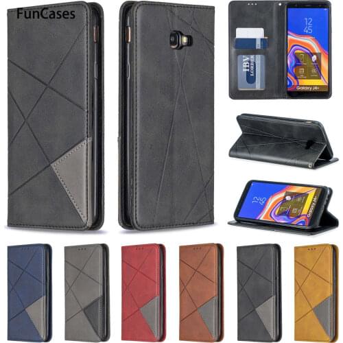 Diamond PU Leather Phone Bag For hoesje Samsung J6 Plus Movil Samsung Galaxy para J6 Premium J6+ J4 Plus Telephone Mobile Cases