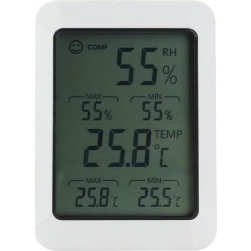 Digital Temperature Humidity Meter Multi-functionacl LCD Electronic Wireless Digital Max/Min Temperature Humidity Meter