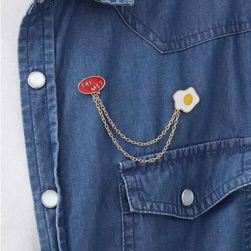 Women Girl Accessories Cute Egg Cat Rabbit Planet Animal Chain Brooch Collar Brooches Women Badges Clothes Pins Jewelry Gift