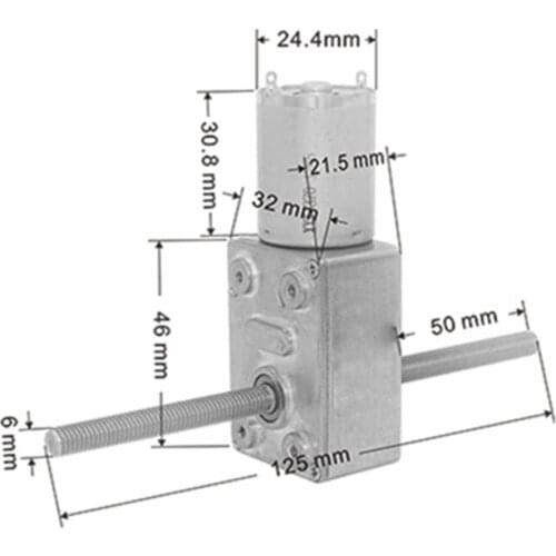 M6 Thread Double Shaft Adjusted Speed Reversed Worm Gear Motor