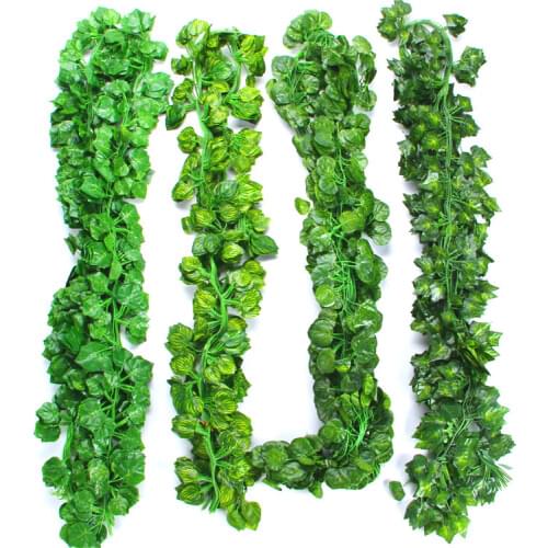 2.1M Artificial Ivy Green Leaf Garland Plants Vine Fake Foliage Flowers Home Decor Plastic Artificial Flower Rattan String