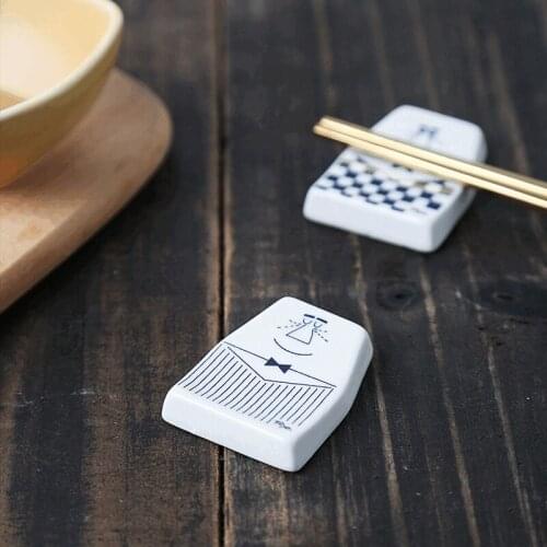 Ceramic Cute Character Expression Chopstick Holder Creative Fruit Spoon Fork Japanese Style Holder Kitchen Tableware