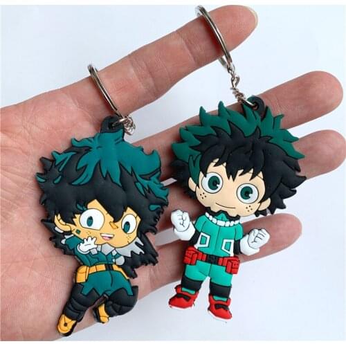 Cute Anime Midoriya Izuku Key Ring Silica gel Key Chains Key Holder Kids Accessories Trinkets Cosplay Itabag Keychain Gift