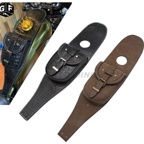 Motorcycle PU Leather Tank Bag Cover Tool Bag Panel Pad W/Pouch Oil Fuel Tank Bag for Harley SPORTSTER XL883 1200 Iron 883