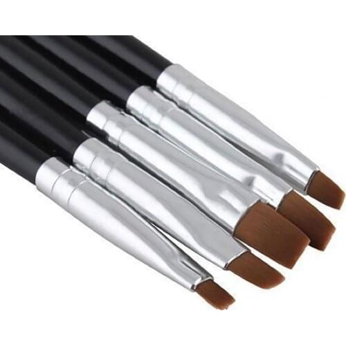 5 Pcs/Set Nail Art Brush Professional No Fading Wood Metal Fashion Women Nail Art Pen Makeup Manicure Brushes set