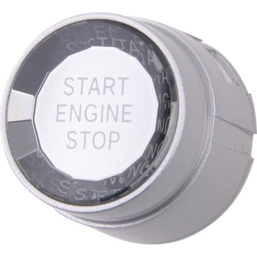 Crystal Style Ignition Engine Start Stop Switch Button Cover fit for BMW 1 2 3 4 5 6 7 X1 X3 X4 X5 X6 Gloosy Silver without STT