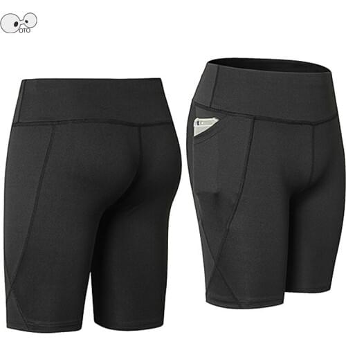 NEW Sexy Pocket Gym High Waist Women Shorts Compression Fitness Tights Athletic Clothing Yoga Sports Trousers Running Leggings