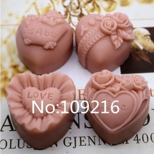 New Product!!1pcs Four Style Flowers (zx224) Food Grade Silicone Handmade Soap Mold Crafts DIY Mould