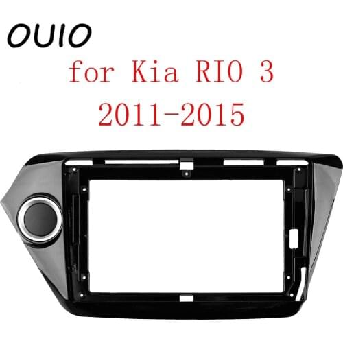 OUIO 9 inch car dashboard Double Din DVD frame decoration kit dashboard panel suitable for Kia RIO 3 2011 - 2015 frame