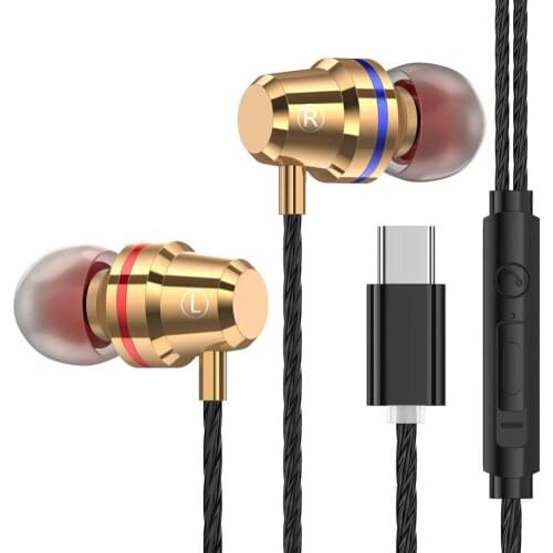 Type-C Wired Earphone In-Ear Stereo Music Headset for Xiao-mi Hua-wei Phones
