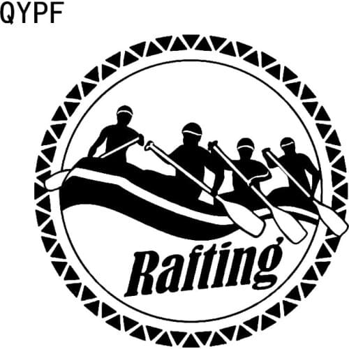 QYPF 14.3*14.3CM Lake Outdoor Adventure Rafting Kayaking Decor Car Vinyl Sticker Silhouette C16-1252