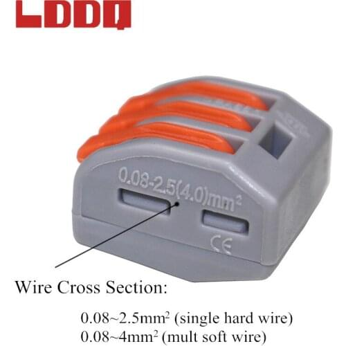 LDDQ 10PCS PCT213 Connector Universal Compact Wire Wiring Connectors 3 Pin Conductor Terminal Block Level AWG 28-12