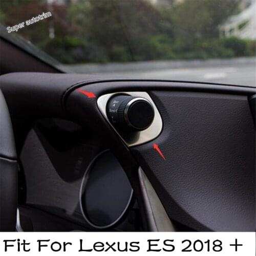 Lapetus Car Driving Model Adjustment Knob Cover Accessories Interior Trim 2 Pcs Fit For Lexus ES 2018 - 2021 Stainless Steel