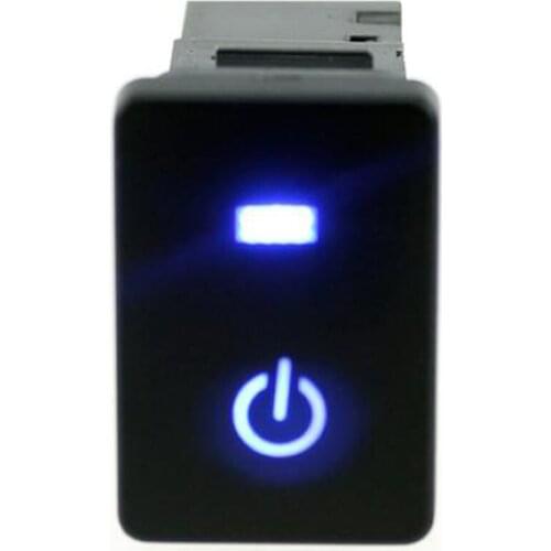 Blue LED 5pin Power Lights Push Switch with Connector Wire for Toyota