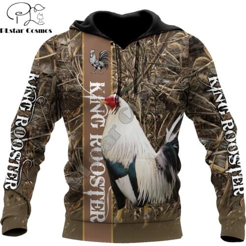 Beautiful King Rooster 3D All Over Printed Unisex Deluxe Hoodie Men Sweatshirt Zip Pullover Casual Jacket Tracksuit DW0272