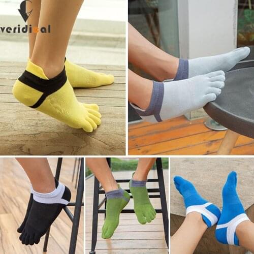VERIDICAL NEW Five Finger Socks Mens Pure Cotton Sports Breathable Comfortable Shaping Anti Friction Mens Socks With Toes