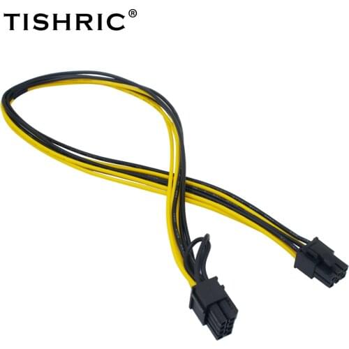 6Pcs TISHRIC PCI-E Express GPU Pcie 6Pin To 8Pin 6+2 Pin Video Card VGA Graphic Adapter Power Supply Cable Mining Machine