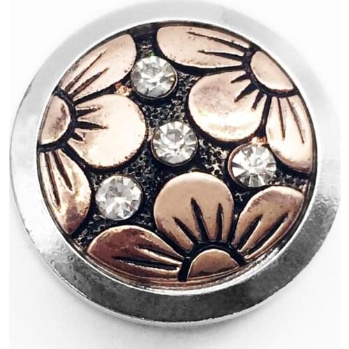XK9001 NEW flower Metal Snap button For Snap Jewelry (fit 18mm 20mm snaps)