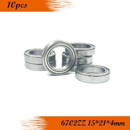 10pcs 6702ZZ Bearing ABEC-1 15x21x4 mm Thin Section 6702 ZZ Ball Bearings 61702 ZZ 6702z GCR15 BEARING STEEL