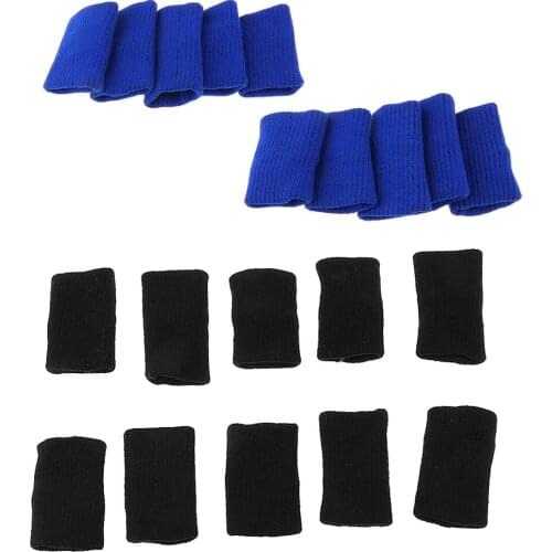 10 Pieces Stretchy Finger Protector Sleeves Support Nylon for Basketball Volleyball Badminton Tennis Fitness 4x2.5cm Royal Blue