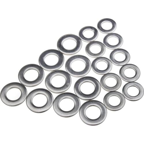 105pcs/lot 6Sizes 304 Stainless Steel M3/M4/M5/M6/M8/M10 Flat Spring Washers Metric Flat Gasket Plain Washers Kit Assortment