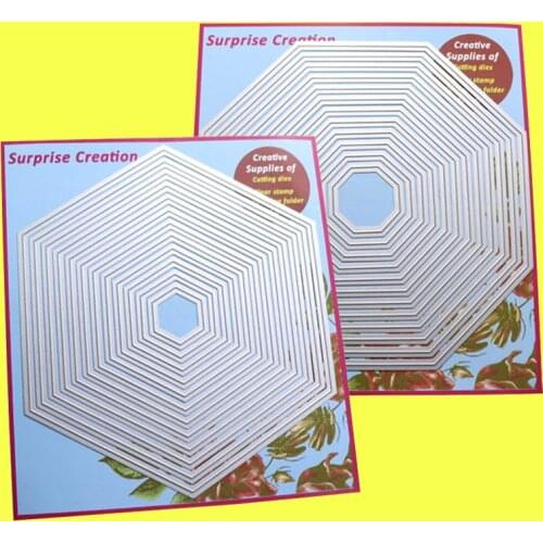 2-Set Large Cutting Dies Plain Hexagon & Octagon Scrapbook Cardmaking Paper Craft DIY Metal Stencil Surprise Creation