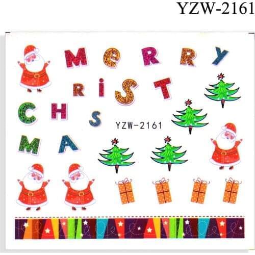 WUF 1 Sheet Nail Water Stickers New Year Christmas Design Transfer Decal Nail Art Decoration DIY Watermark Tattoos Nail Tool