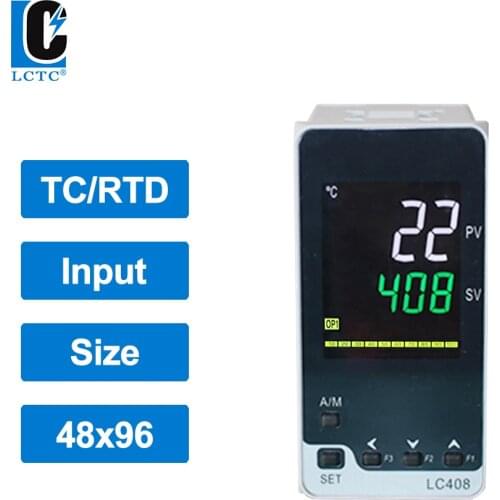 48x96mm TC/RTD input LC408 LCD digital pid temperature controller with the timer SSR/Relay/4-20mA/0-10V output