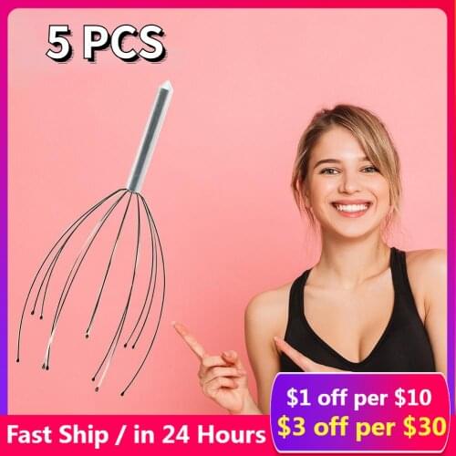 5pcs Head Massage Handy head Claw massager Neck Octopus Scalp Massagem tools Relax Stainless Manual ens Pain Relief Health Care