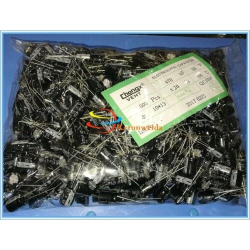 500pcs/lot 35V 470UF 470UF 35V High frequency low resistance Electrolytic Capacitors Size:10*13 10X13mm