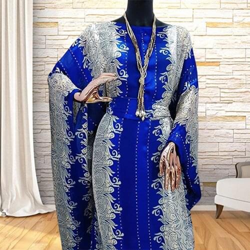 African Dashiki Dress Batwing Sleeve Bazin Muslim Abaya Long Maxi Robe Gowns Women Clothes Sexy Rich Evening Party