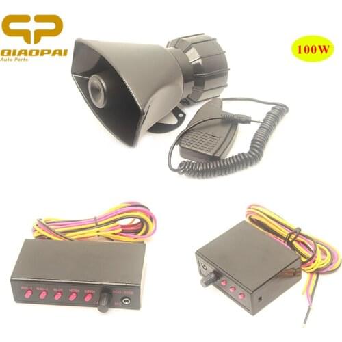 Alarm Car System Police Siren Sound Loud Speaker 100W Electric Horn MIC PA System Megaphone 12V Car for VW Bora B5
