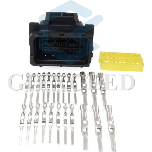 24 Pin/Way Automotive Waterproof Connector Male Auto ECU Sealed Socket Black Plug