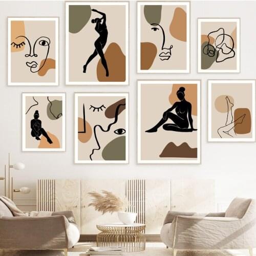 Bohemia Abstract Dance Girl Shaded Block Wall Art Canvas Painting Nordic Posters And Prints Wall Pictures For Living Room Decor