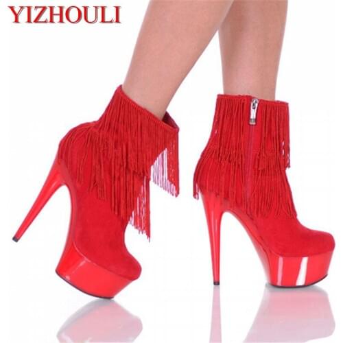 Brand womens spring and autumn shoes, high quality knee high boots, sexy Dance Shoes 15cm
