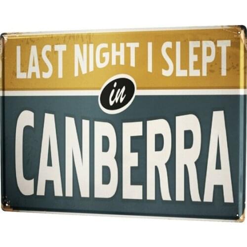 Cartello Targa in Metallo Retro Arte Metropole Canberra Australia Retro Vintage Sign Gas Station Garage Shop