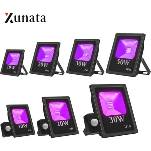 AC85-265V UV Motion Sensor LED Floodlight High Power Ultraviolet Waterproof Fluorescent Flood Light Stage Lamp for Bar Party