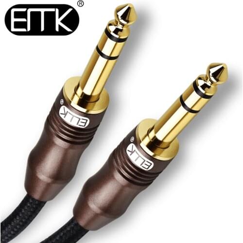 EMK 6.35mm1/4'' TRS Audio Cable 6.3mm AUX Cable 6.5 Male to Male Hifi Speaker Audio Cable 1m 2m 5m 8m 10m Guitar Amplifier Mixer