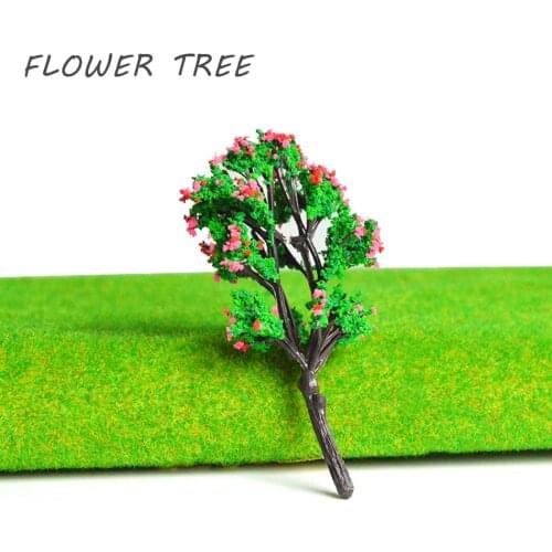 8cm colorful model flower miniature trees HO N scale for train railway scenery layout