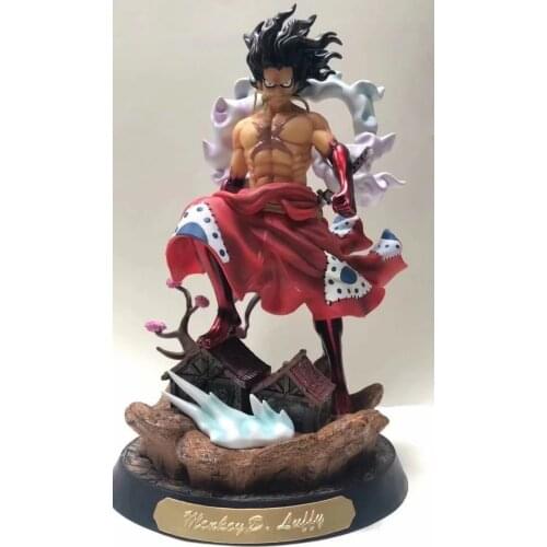 One Piece The Land of Peace Wano Kimono Gear4 Snake Man Luffy Statue Boxed Figure Decoration Model 37cm gifts for children